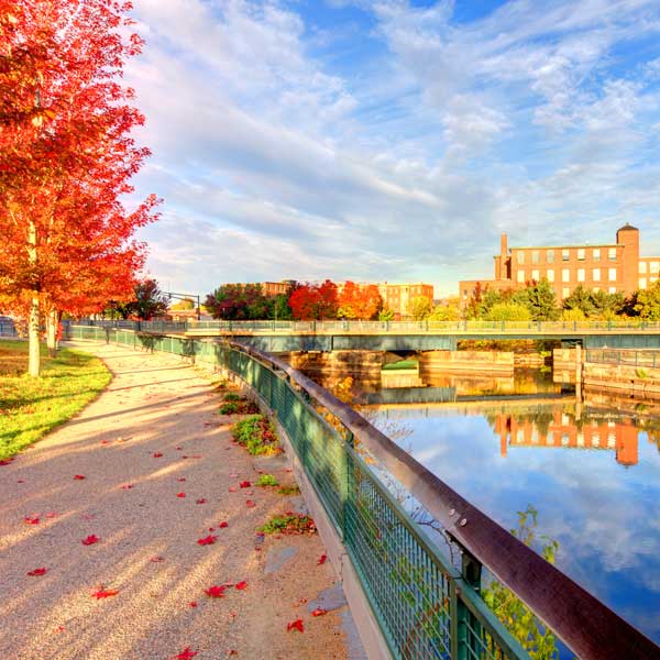 beautiful pathway by a canal